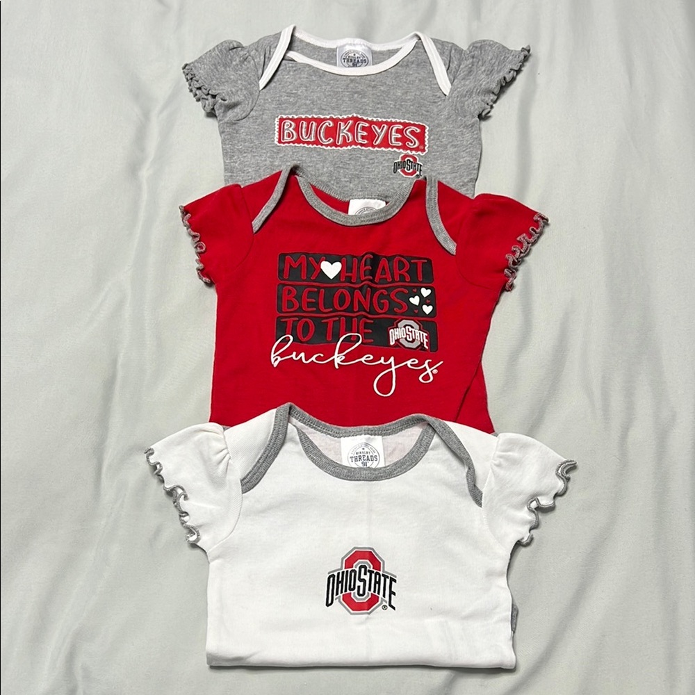 Ohio State Buckeyes Baby Onesies Set